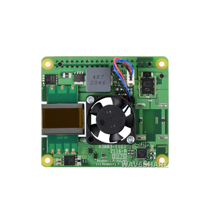 Raspberry Pi PoE+ HAT for Raspberry Pi 3B+/4B, 802.3af/at-compliant