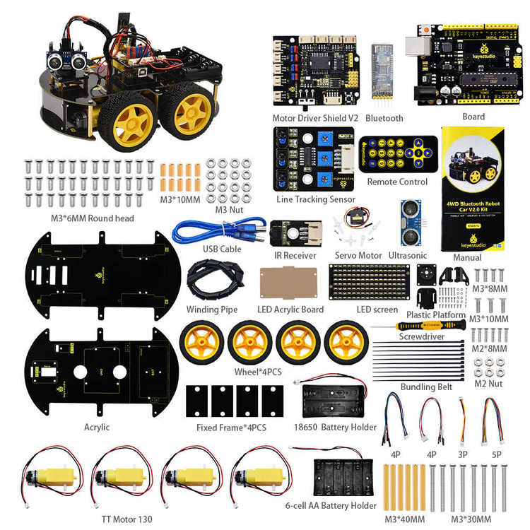 Keyestudio 4WD Multi BT Robot Car Kit V2.0