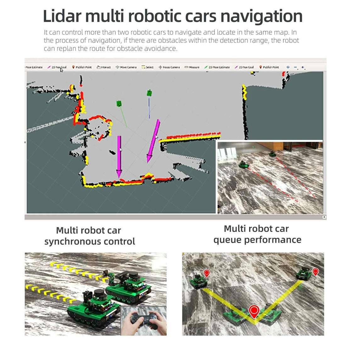 Yahboom ROS Transbot Robot with Lidar Depth camera support MoveIt 3D mapping for Raspberry Pi