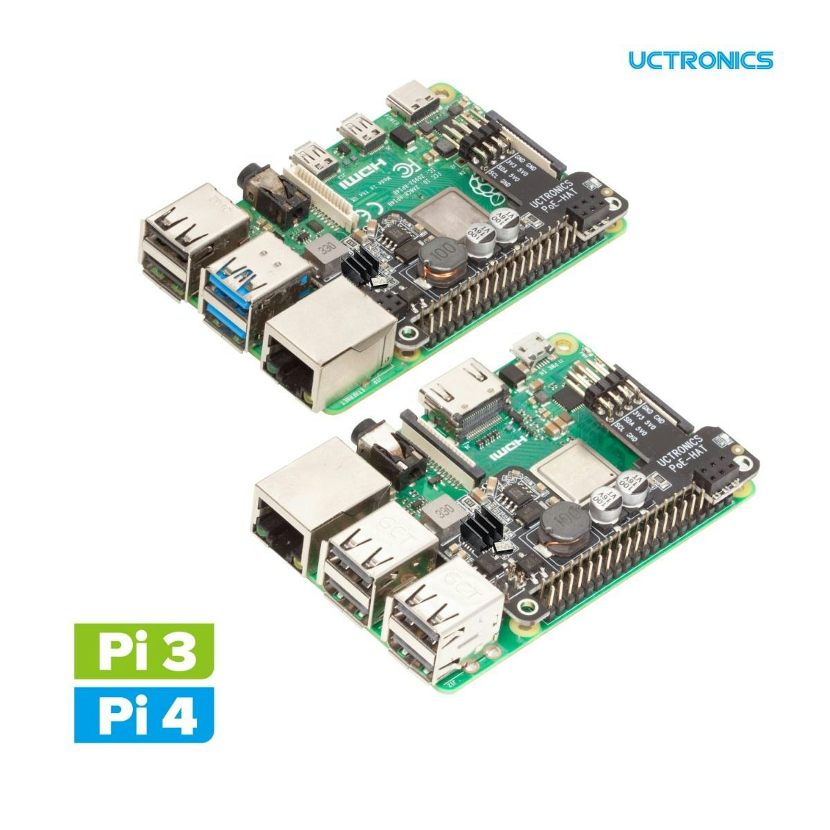 UCTRONICS PoE HAT for Raspberry Pi 4B, IEEE 802.3af-Compliant, 5V 2.5A Mini POE