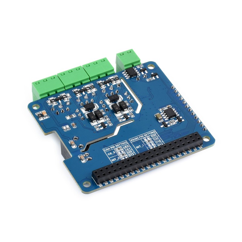 Isolated RS485 CAN HAT (B) For Raspberry Pi, 2-Ch RS485 And 1-Ch CAN, Multi Protections