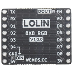 8x8 RGB Shield V1.0.0 for LOLIN D1 S2 C3 mini 64x WS2812B 2020