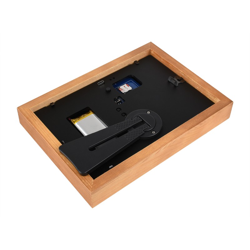7.3inch ACeP 7-Color E-Paper with Solid Wood Photo Frame, Ultra-long Standby