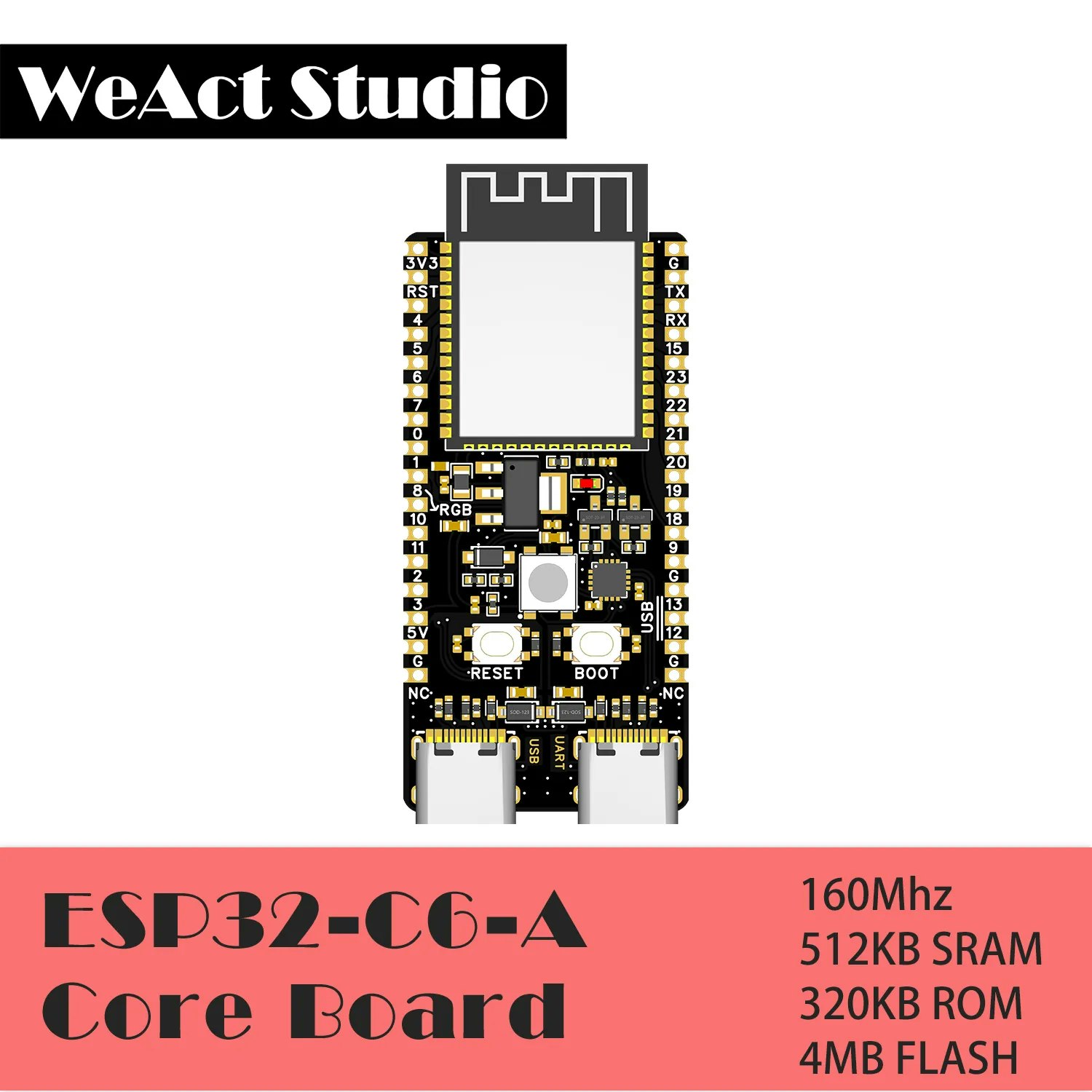 WeAct launches $6 ESP32-C6 development board, ESP-IDF 5.1 framework  released - CNX Software