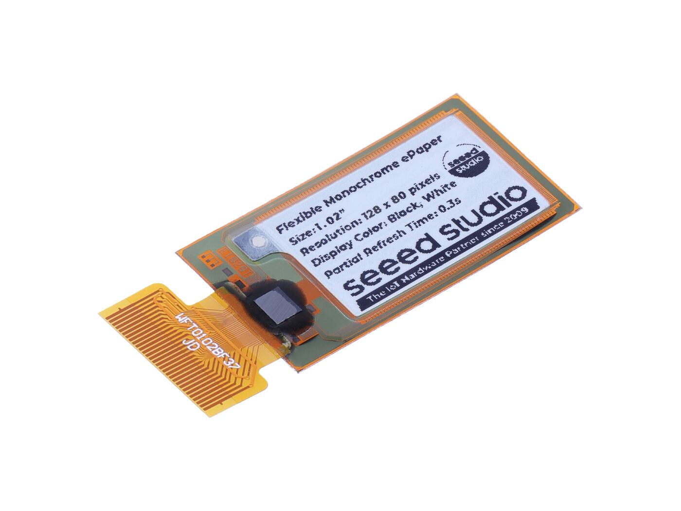 1.02" Flexible Monochrome ePaper Display with 128x80 Pixels, SPI interface, Support XIAO/Arduino/STM32