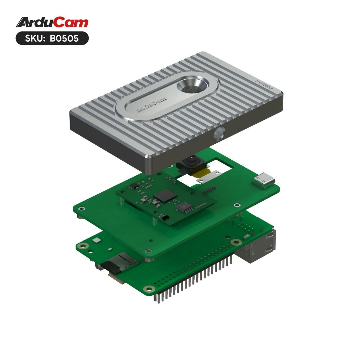 Arducam PiNSIGHT, 12MP Vision AI Mate for Raspberry Pi 5