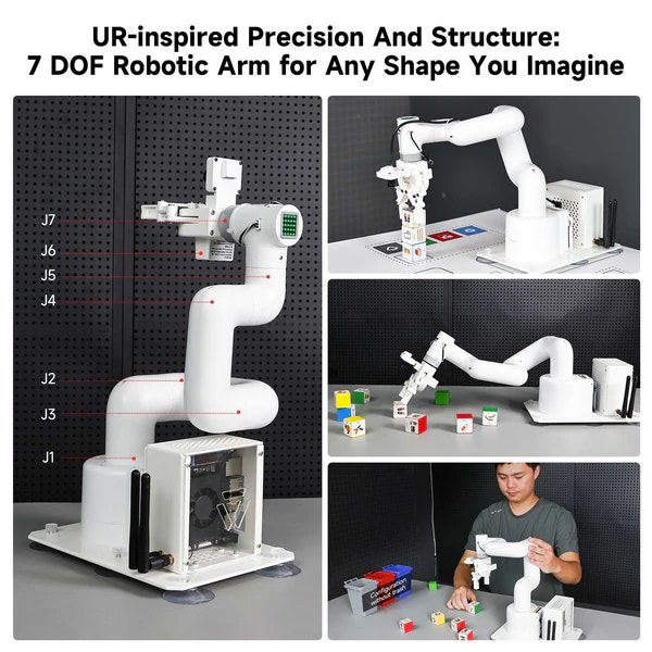 JetCobot 7-axis visual collaborative robotic arm for Jetson NANO 4GB or With Jetson Orin NX 16GB