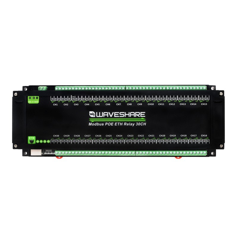 30-Ch Ethernet Relay Module, Modbus RTU/Modbus TCP Protocol, PoE