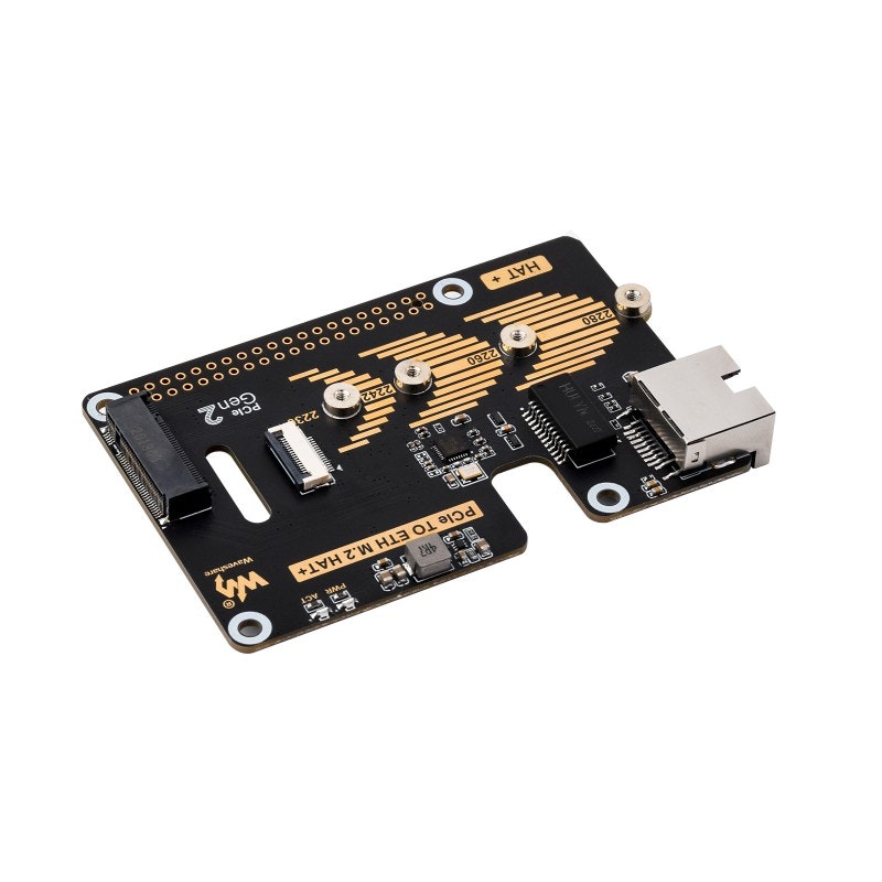 PCIe To ETH And M.2 Adapter for Raspberry Pi 5 5Gbps Data Rate, High-speed Reading/Writing, Raspberry Pi 5 NVMe HAT