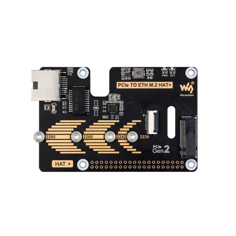 PCIe To ETH And M.2 Adapter for Raspberry Pi 5 5Gbps Data Rate, High-speed Reading/Writing, Raspberry Pi 5 NVMe HAT