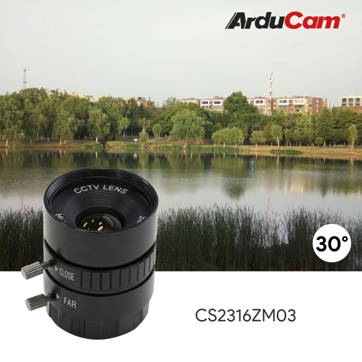 Arducam CS-Mount Lens Kit for Raspberry Pi HQ Camera (Type 1/2.3)