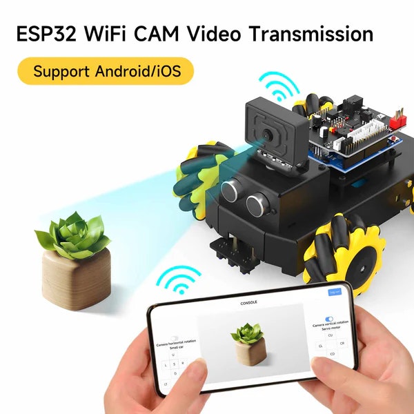 Roboduino V2 AI Vision Car with ESP32 WiFi camera for Arduino UNO