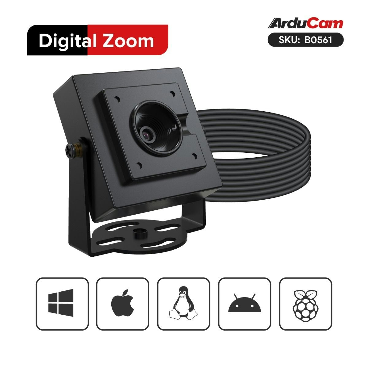 16MP AutoFocus USB2.0 UVC Camera, Full Sensor Coverage, Digital PTZ, Arducam ezBOX-Klarity
