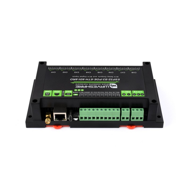 Industrial 8-Channel ESP32-S3 POE WiFi Relay Module with Isolated CAN & Dual-Core Processor