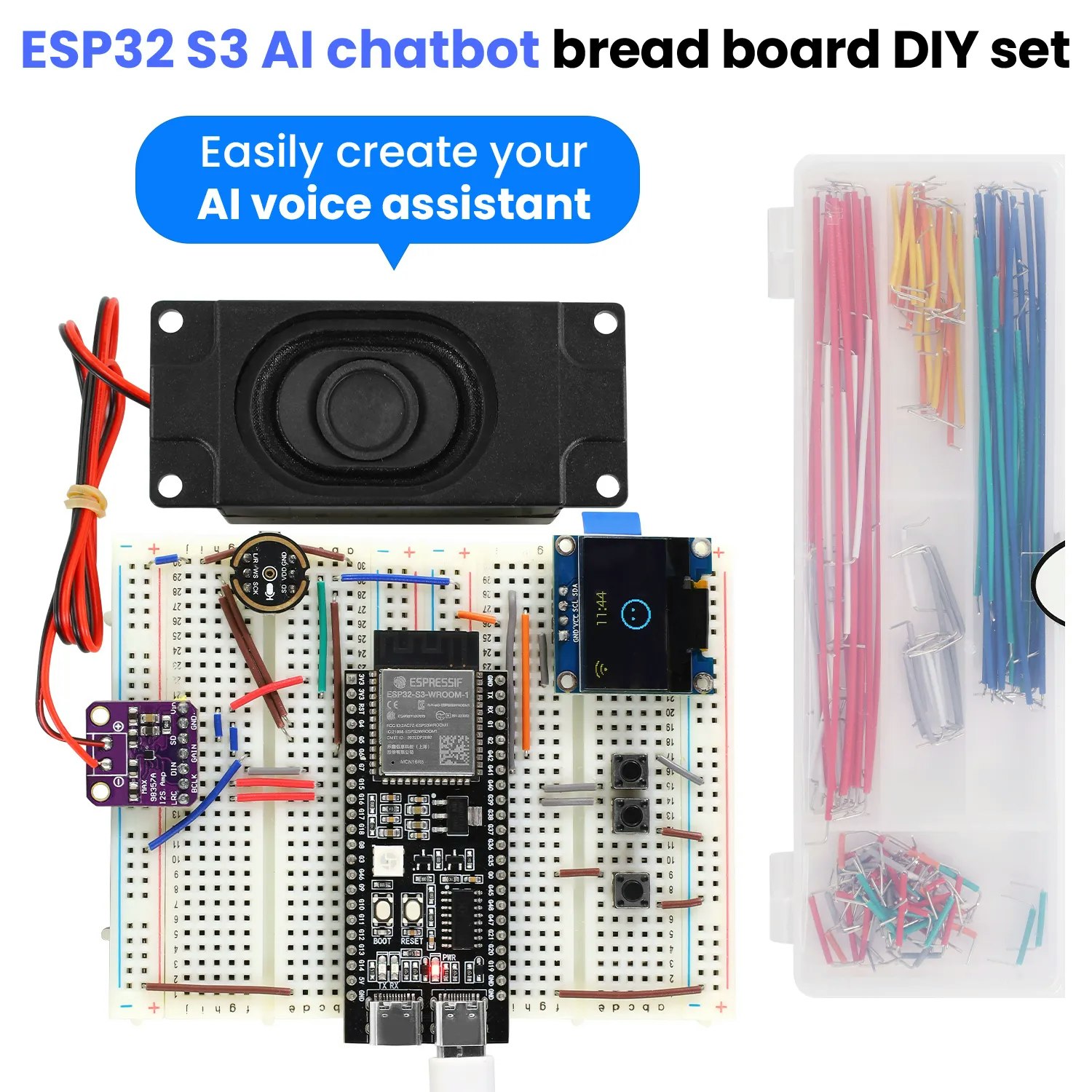Keyestudio XIAO Zhi AI Chatbot Breadboard DIY Kit