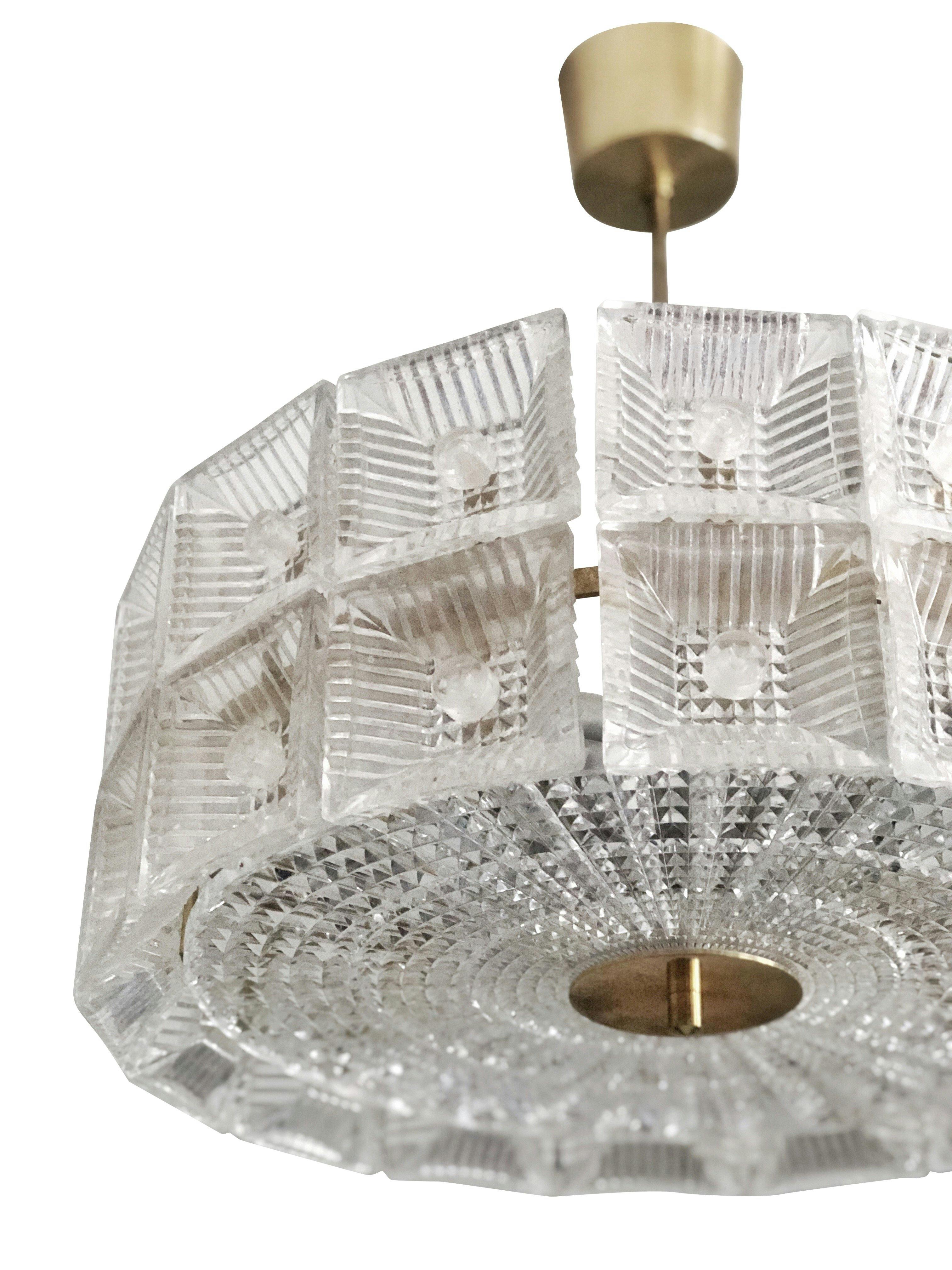 Orrefors Two-tier Chandelier by Carl Fagerlund