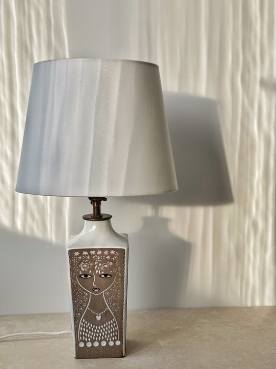 Upsala-Ekeby Ceramic Table Lamp "Beata" by Mari Simmulson. 1960s.