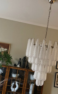 Murano Glass Chandelier with Drop Prisms