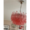 Pink Murano Crystal Chandelier. Medium size.