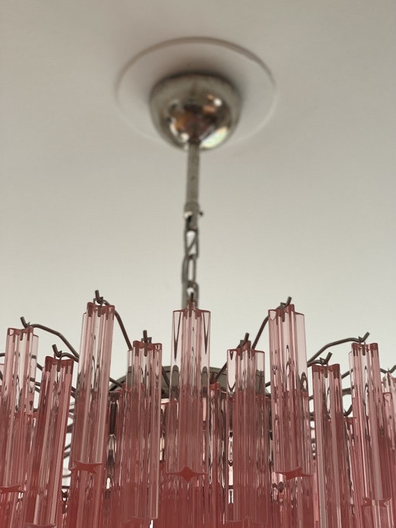 Pink Murano Crystal Chandelier. Medium size.