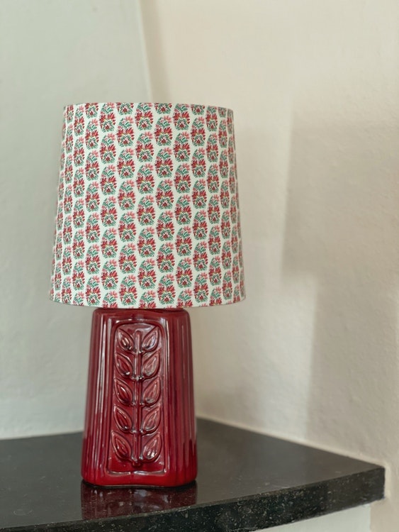 Gunnar Nylund Red Stoneware Table Lamp for Rörstrand.1960s.