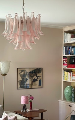 Murano Glass Chandelier Pink 'Mazzega'. Medium Size.
