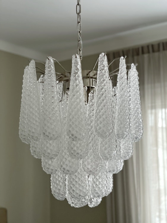 Murano Glass Chandelier 'Drop'. Small size - adjustable height.