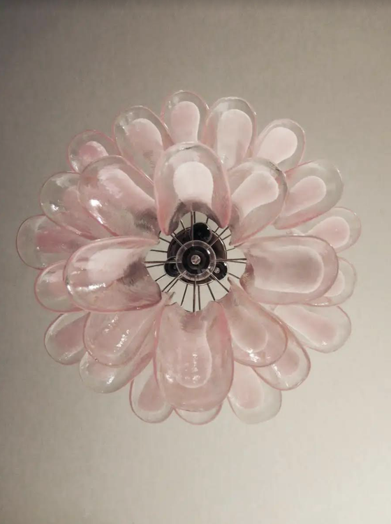 Pink Murano Chandelier - Mazzega Style - Small Size