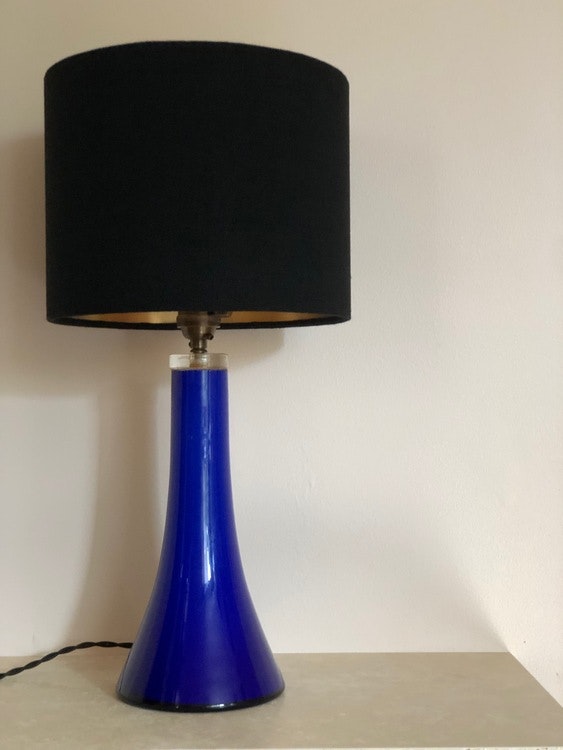 Mid-century Glass Table Lamp by Hyllinge. 1960s.