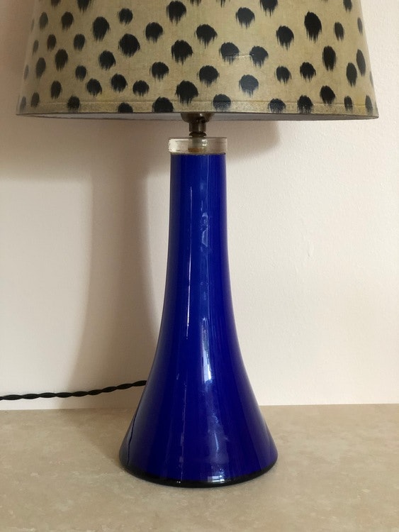 Mid-century Glass Table Lamp by Hyllinge. 1960s.