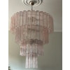 Pink Murano Chandelier Tubular XXL PLUS