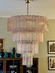 Pink Murano Chandelier Tubular XXL PLUS