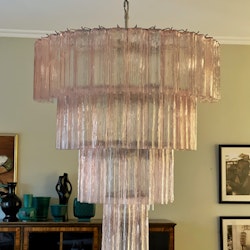 Pink Murano Chandelier Tubular XXL PLUS