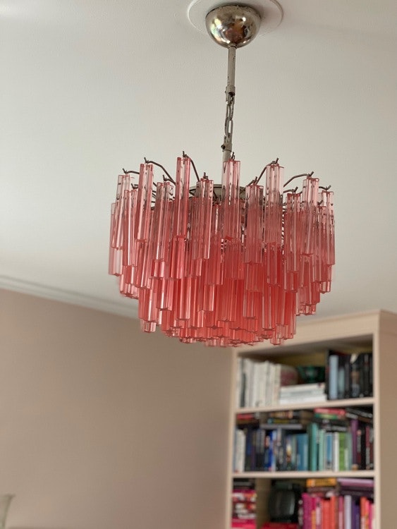 Pink Murano Crystal Chandelier ’Centi’. Medium size.