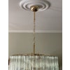 Murano Chandelier 'Tubular'. Large. Golden Lamp Base.