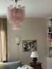 Pink Murano Glass Chandelier 'Tubular'. Small size.