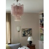 Pink Murano Glass Chandelier 'Tubular'. Small size.