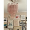 Pink Murano Glass Chandelier 'Tubular'. Small size.