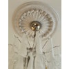White Murano Glass Chandelier in the style of Mazzega - Large size.