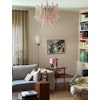 Murano Glass Chandelier Pink 'Mazzega'. Medium Size.