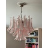 Murano Glass Chandelier Pink 'Mazzega'. Medium Size.