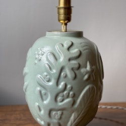 Anna-Lisa Thomson Green Ceramic Table Lamp for Upsala-Ekeby. 1940s.
