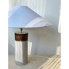 Bitossi White and Brown Ceramic Table Lamp. 1960s.