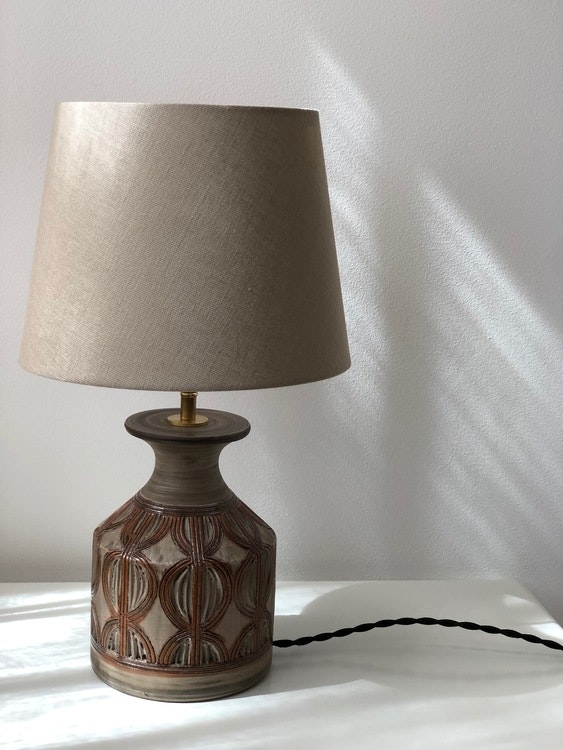 Italian Brown Ceramic Table Lamp. 1960s.