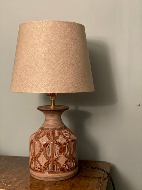 Italian Brown Ceramic Table Lamp. 1960s.