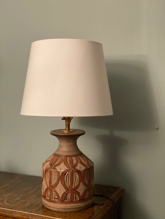 Italian Brown Ceramic Table Lamp. 1960s.