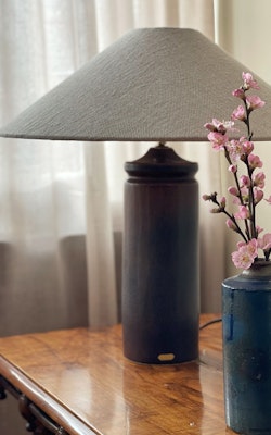 Stålhane Brown Stoneware Table Lamp for Rörstrand. 1960s.