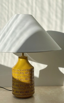 Bitossi Mustard Colored Ceramic Table Lamp. 1960s.