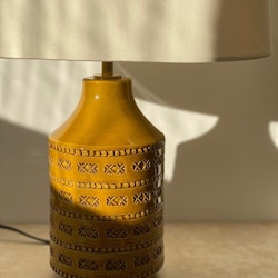 Bitossi Mustard Colored Ceramic Table Lamp. 1960s.