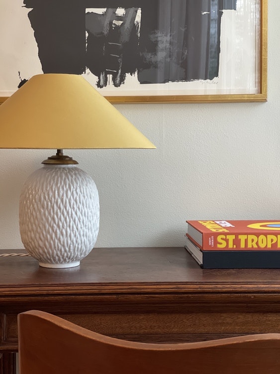 Gunnar Nylund Large Chamotte Stoneware Table Lamp. 1950s.